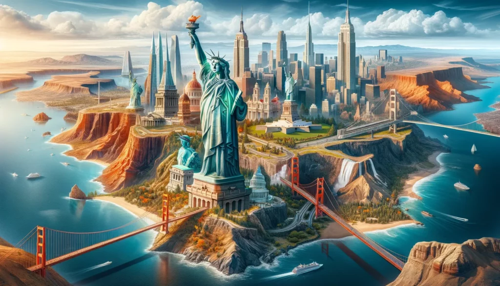 United States Illustration - top ten most visited countries in the world