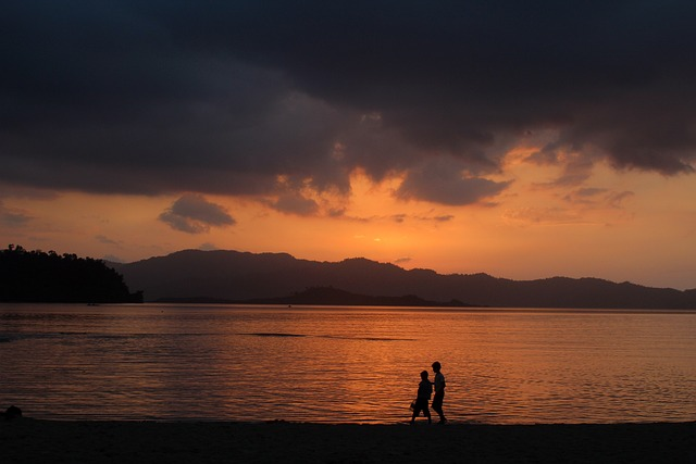 sunset, beach, philippines