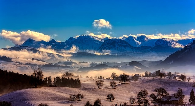 alps, snow, panorama