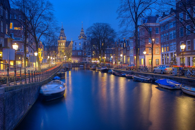 amsterdam, night, canal